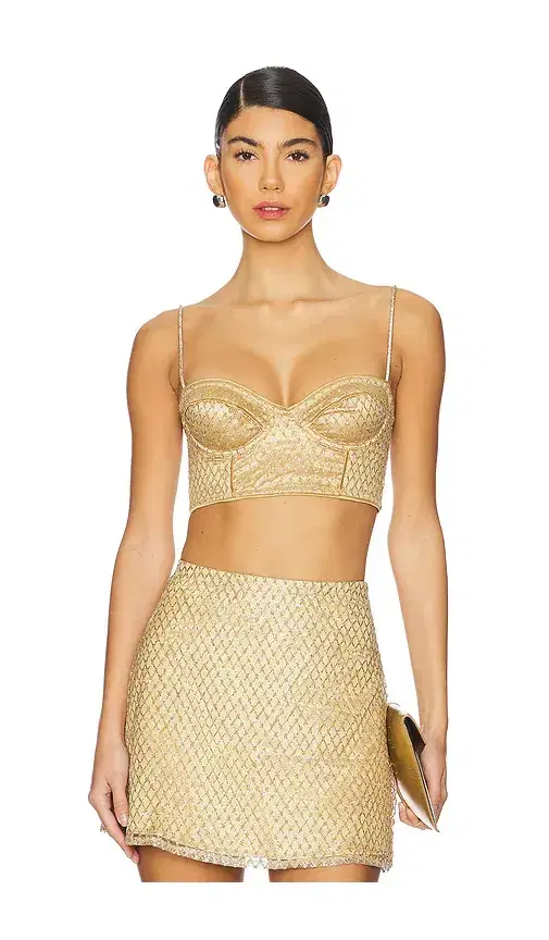 Glitter Grid Bustier Top