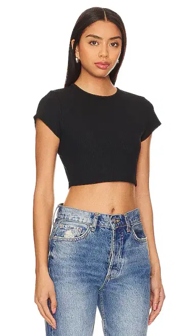 Susana Monaco Ribbed Crop Tee | Thumbnail 2