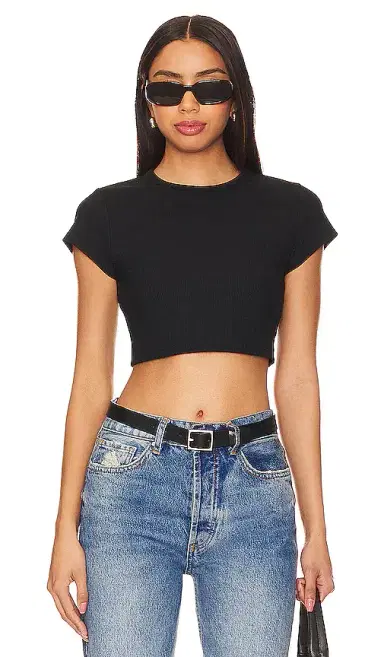 Susana Monaco Ribbed Crop Tee | Thumbnail 1