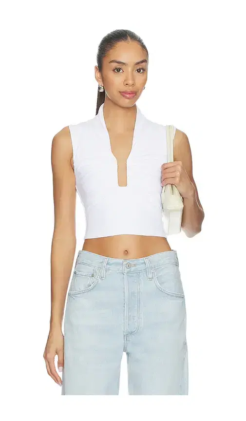 Square Wire Gathered Sleeveless Top