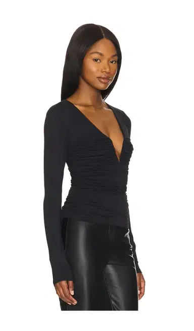 susana monaco V-neck Long Sleeve Top | Thumbnail 2