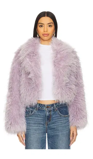 Adrienne Landau Cropped Mongolian Jacket | Thumbnail 1 Adrienne Landau Cropped Mongolian Jacket | Thumbnail 1