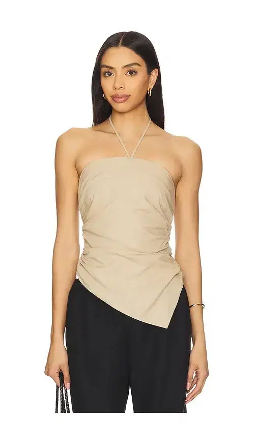 Air Linen Asymmetrical Halter Top