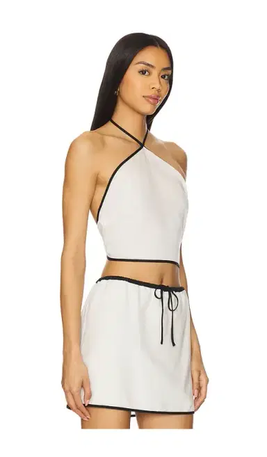 Onia Air Linen Cropped Halter Top | Thumbnail 2