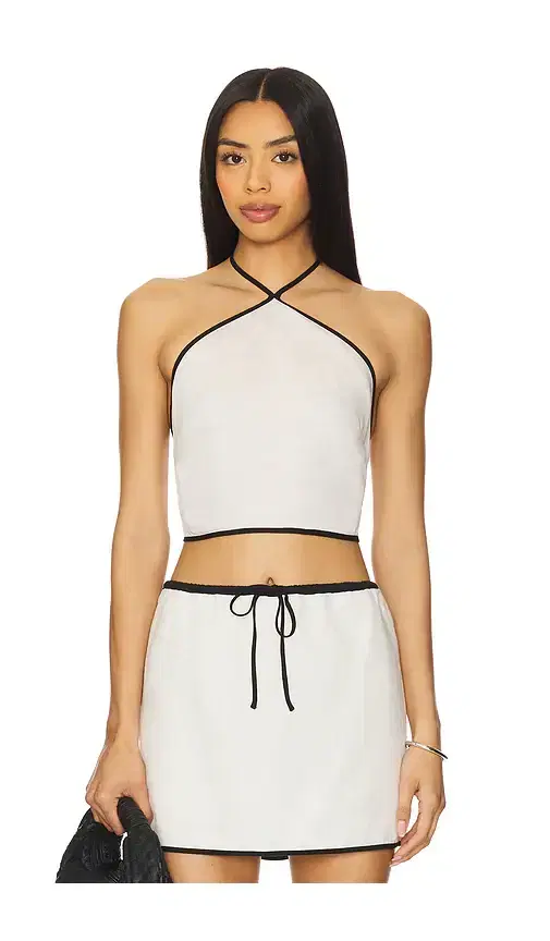 Onia Air Linen Cropped Halter Top