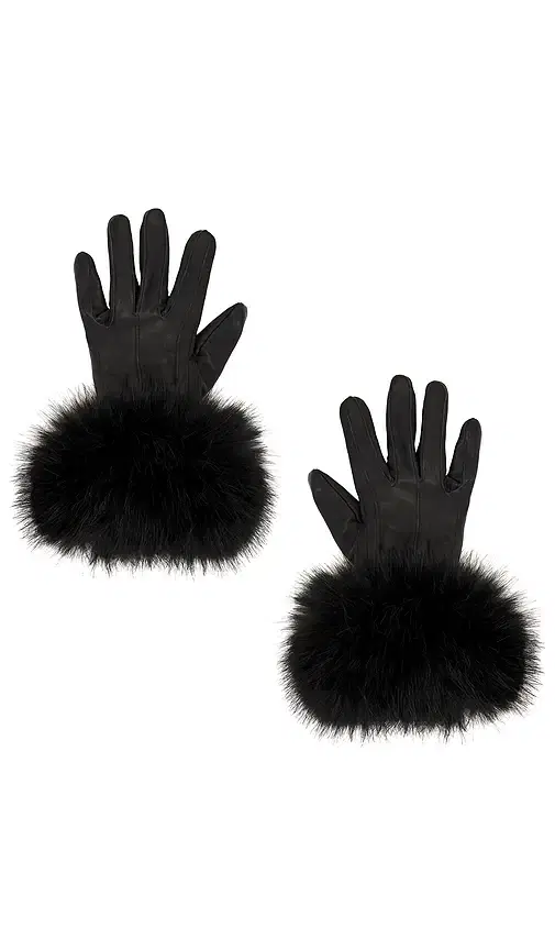 Adrienne Landau The Leather Faux Fur Glove