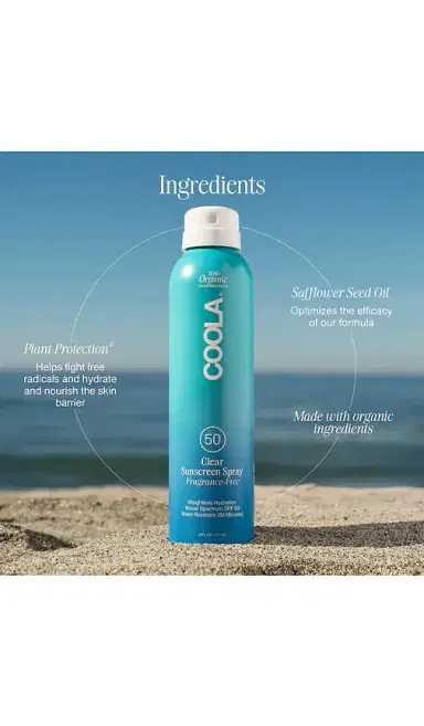 COOLA Classic Body Organic Fragrance-Free Sunscreen Spray SPF 50 | Thumbnail 3