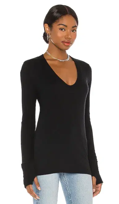 ENZA COSTA Cashmere Fitted V Neck Sweater | Thumbnail 2 ENZA COSTA Cashmere Fitted V Neck Sweater | Thumbnail 2