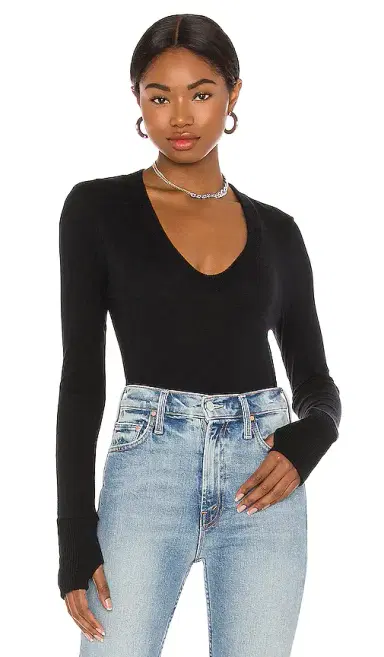 ENZA COSTA Cashmere Fitted V Neck Sweater | Thumbnail 1 ENZA COSTA Cashmere Fitted V Neck Sweater | Thumbnail 1