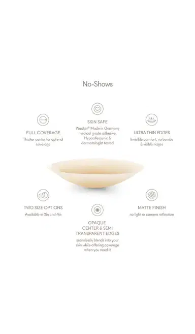 NOOD No-show Reusable Round Nipple Covers 3 Inch | Thumbnail 2 NOOD No-show Reusable Round Nipple Covers 3 Inch | Thumbnail 2