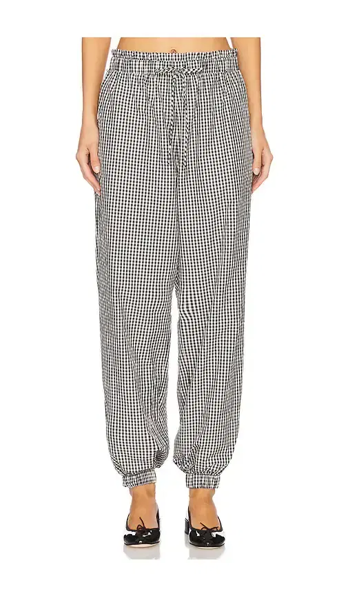 Tanner Fletcher Kennedy Ruffle Gingham Track Pant