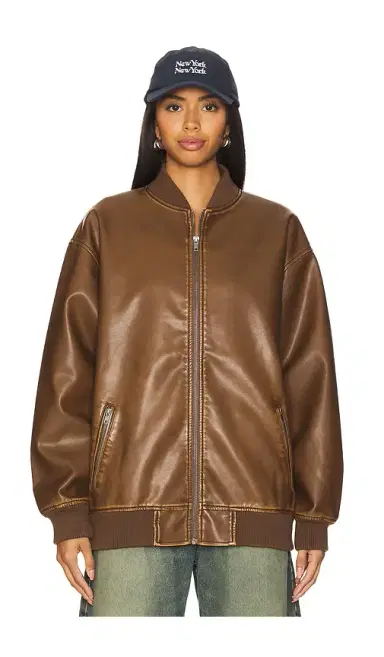 superdown Ariel Faux Leather Bomber | Thumbnail 2