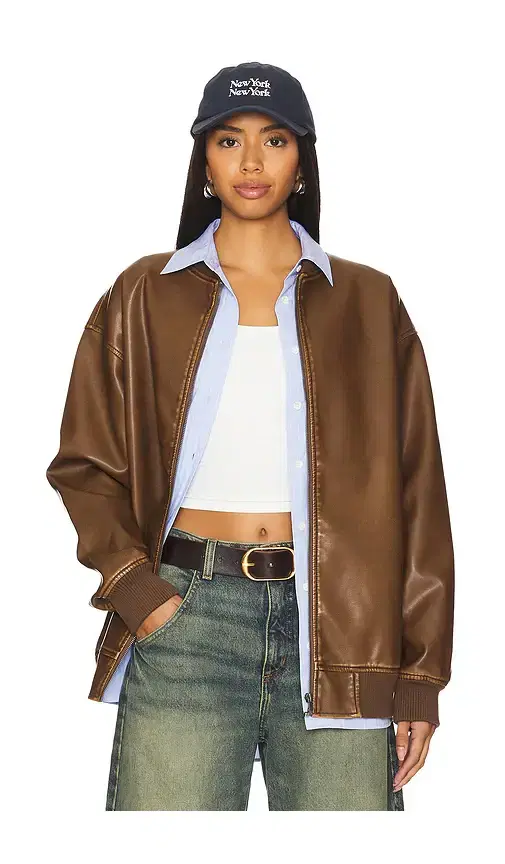 superdown Ariel Faux Leather Bomber