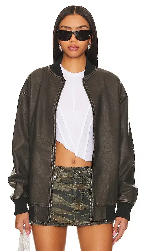 superdown Ariel Faux Leather Bomber