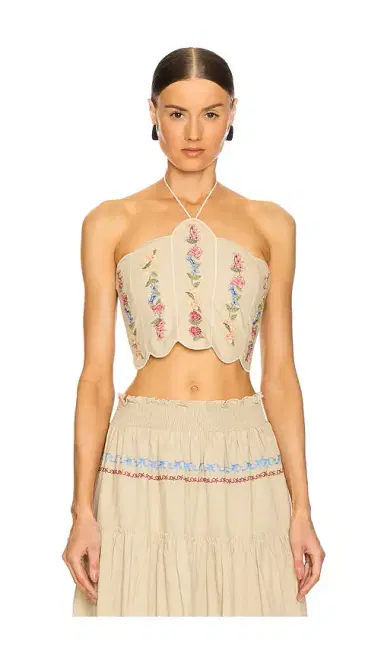 Agua Bendita Serenity Blush Halter Top | Thumbnail 1 Agua Bendita Serenity Blush Halter Top | Thumbnail 1