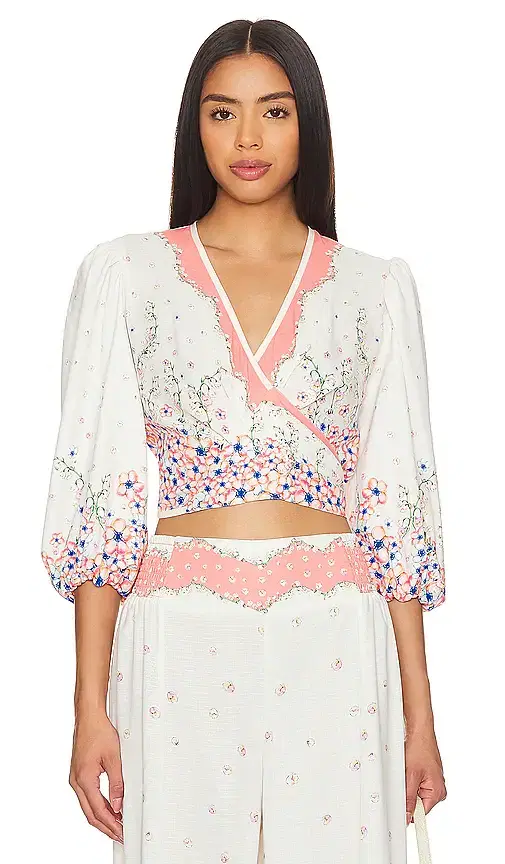 Agua Bendita x REVOLVE Asia Cropped Blouse