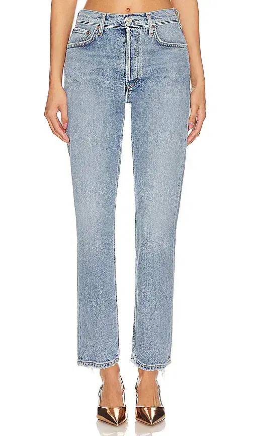 AGOLDE Riley High Rise Straight Crop Jeans