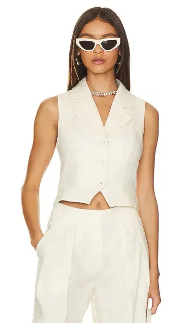 L'Academie Carinne Linen Vest Top | Thumbnail 1 L'Academie Carinne Linen Vest Top | Thumbnail 1