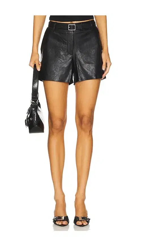 Faux Leather Tailored Short