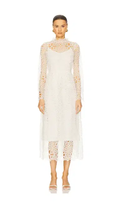Sea Lumi Eyelet Peplum Long Sleeve Dress | Thumbnail 1