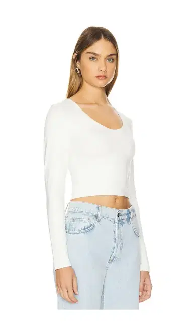 RE ONA Nia Bamboo Scoop Neck Top | Thumbnail 2