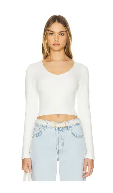 RE ONA Nia Bamboo Scoop Neck Top | Thumbnail 1