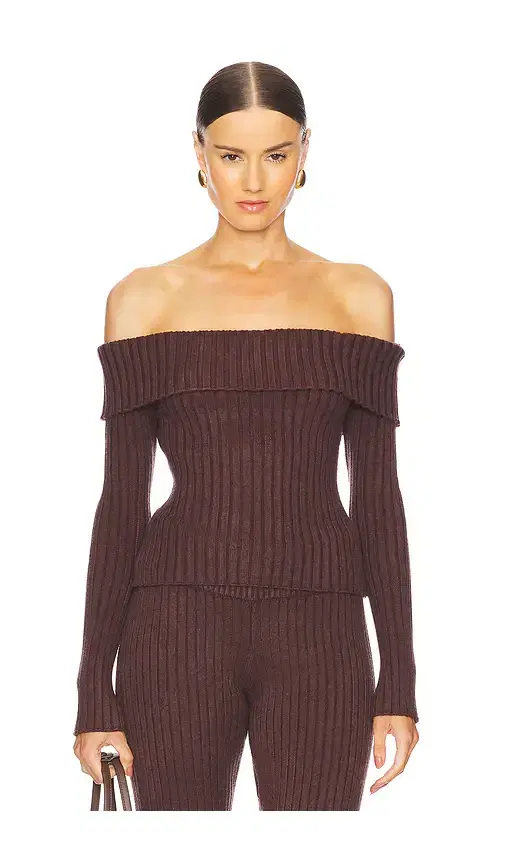 Thalia Rib Off The Shoulder Sweater