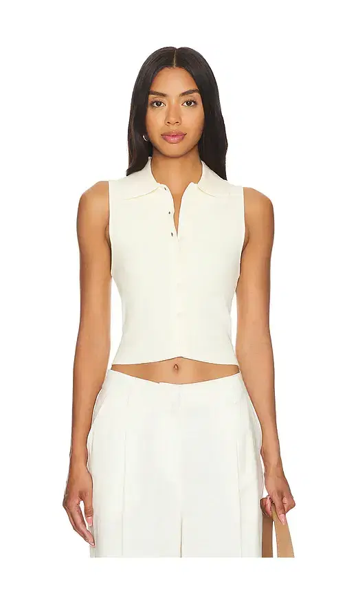 Esti Sleeveless Polo Vest Top