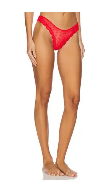Free People x Intimately FP Mid Week Thong In Fiery Red | Thumbnail 2