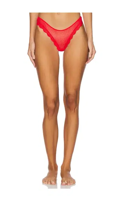 Free People x Intimately FP Mid Week Thong In Fiery Red | Thumbnail 1