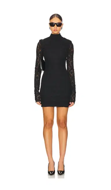 ROTATE Lace Mini Long Sleeve Dress | Thumbnail 2