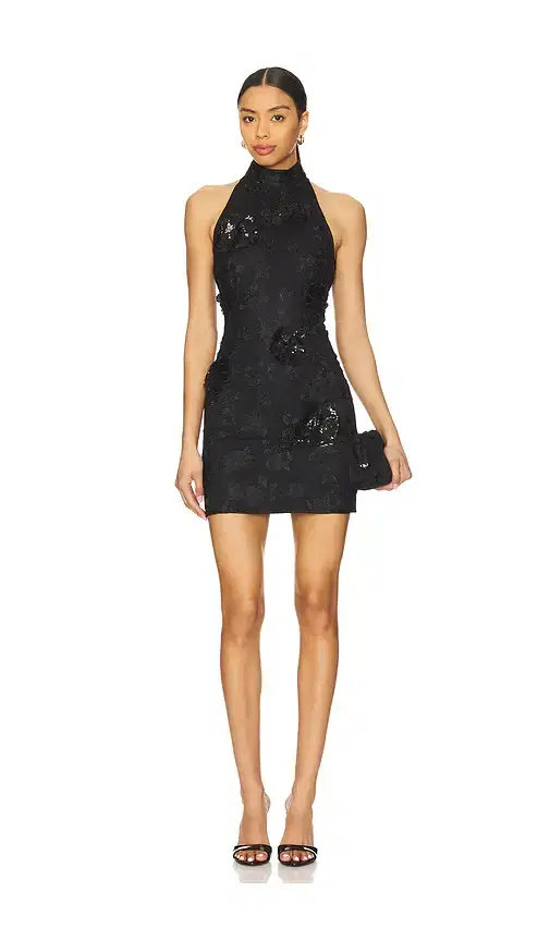 ROTATE Mesh Flower Mini Dress