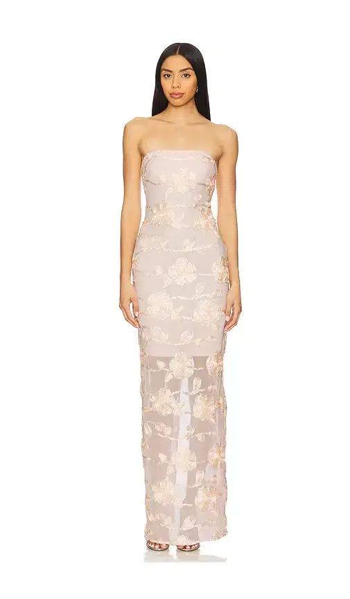 ROTATE Flower Mesh Tube Dress