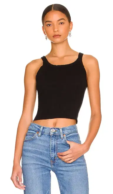 RE/DONE x Hanes Cropped Rib Tank | Thumbnail 1 RE/DONE x Hanes Cropped Rib Tank | Thumbnail 1