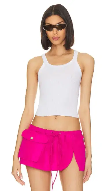 RE/DONE x Hanes Cropped Rib Tank | Thumbnail 1 RE/DONE x Hanes Cropped Rib Tank | Thumbnail 1
