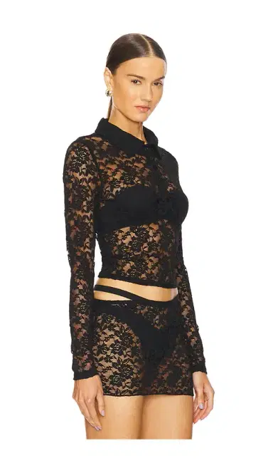 LIONESS Black Swan Polo Top | Thumbnail 2 LIONESS Black Swan Polo Top | Thumbnail 2