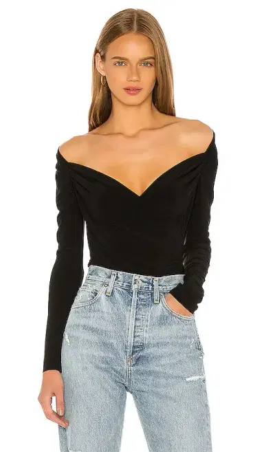 Norma Kamali Long Sleeve Sweetheart Blouse | Thumbnail 1 Norma Kamali Long Sleeve Sweetheart Blouse | Thumbnail 1