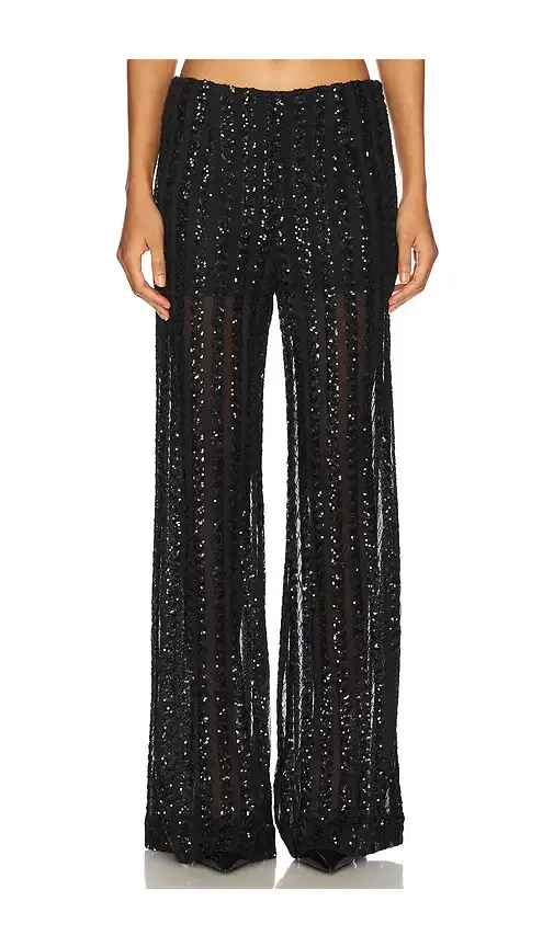 SANS FAFF Striped Sequin Trousers