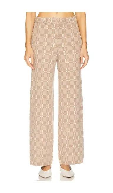 NAADAM Luxe Plaid Jacquard Wide Leg Trouser | Thumbnail 1
