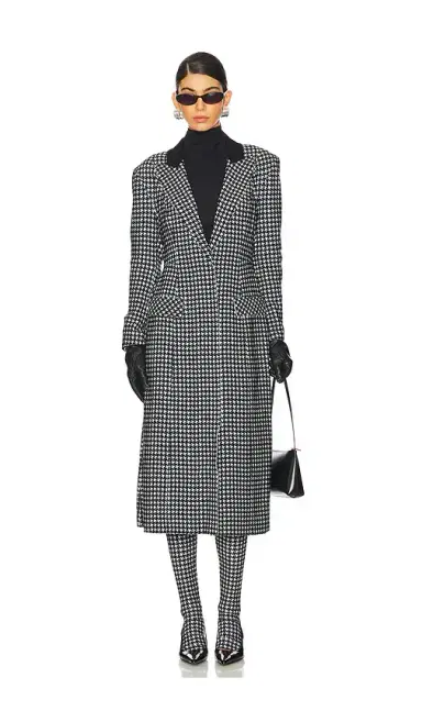 Norma Kamali Single Breasted Boy Fit Riding Coat | Thumbnail 1