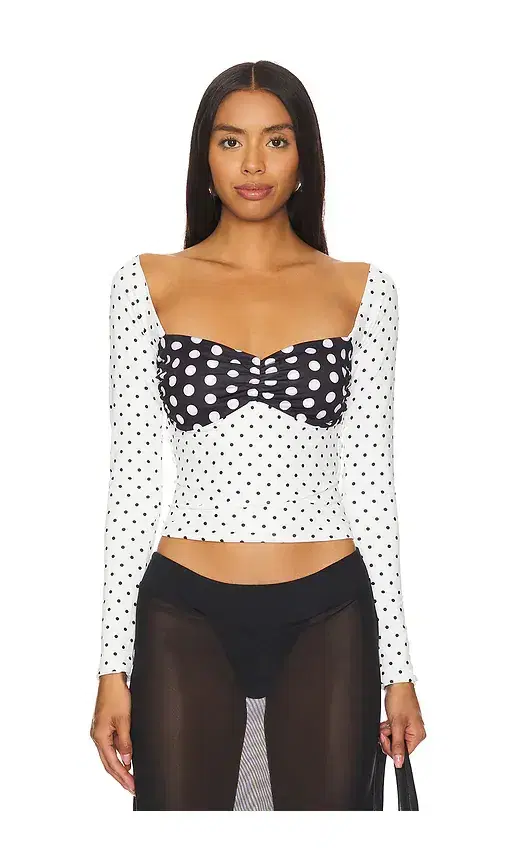 Polka Long Sleeve Top