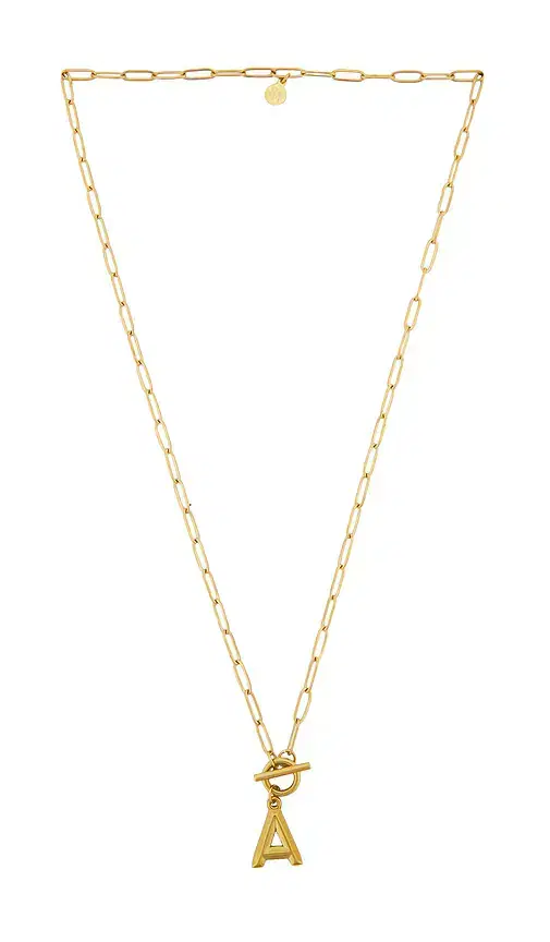 petit moments Paperclip Initial Necklace