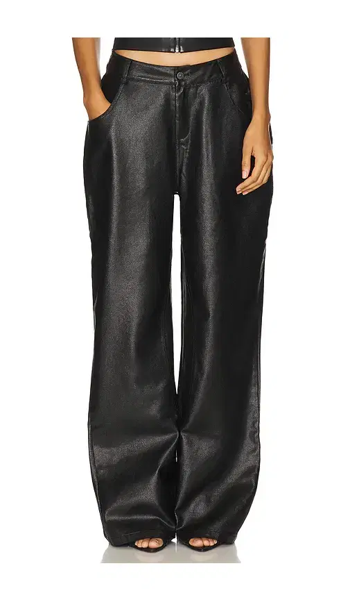 Coated Wide Leg Jean
