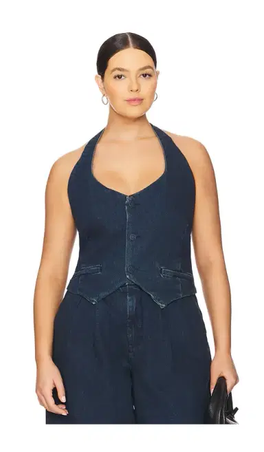 GOOD AMERICAN Denim Halter Vest | Thumbnail 2