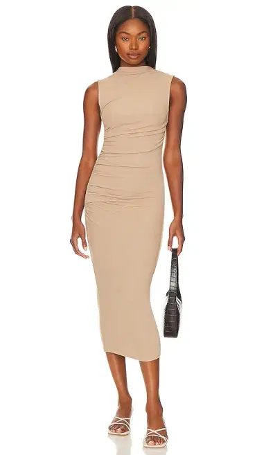 Enza Costa Silk Knit Sleeveless Twist Midi Dress | Thumbnail 1