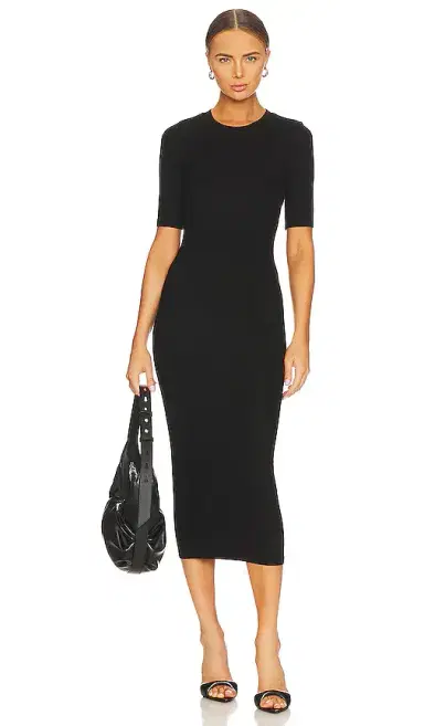 ENZA COSTA Half Sleeve Crew Midi Dress | Thumbnail 1 ENZA COSTA Half Sleeve Crew Midi Dress | Thumbnail 1