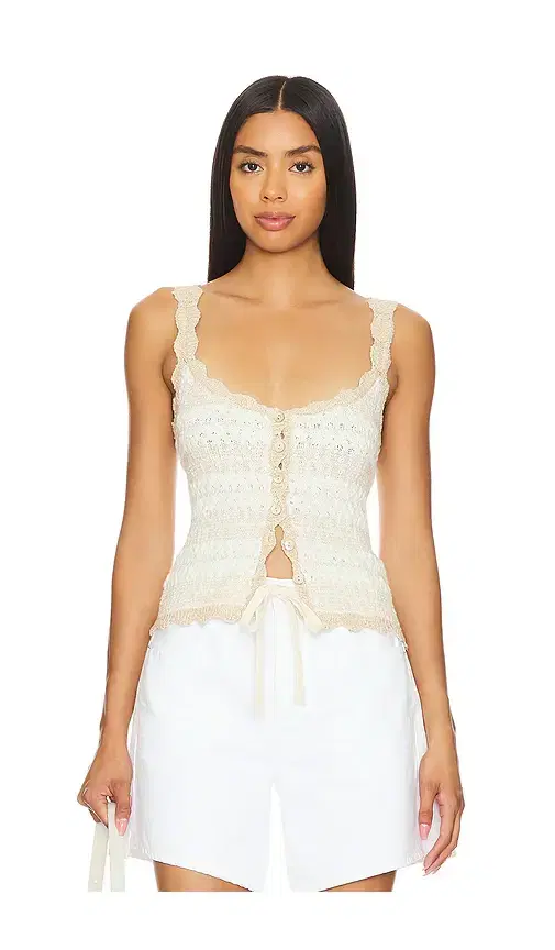 Autumn Cashmere Textured Scalloped Tank