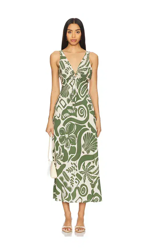 Amos Keyhole Midi Dress