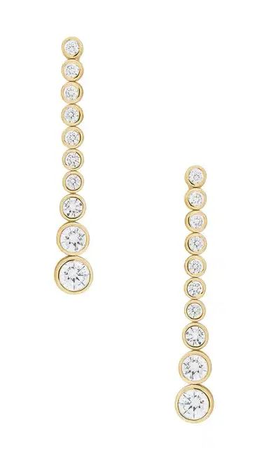 SHASHI Bezel Diamond Drop Earring | Thumbnail 2