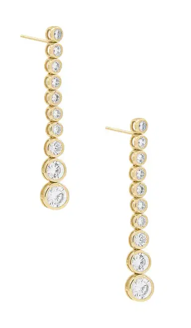 SHASHI Bezel Diamond Drop Earring | Thumbnail 1